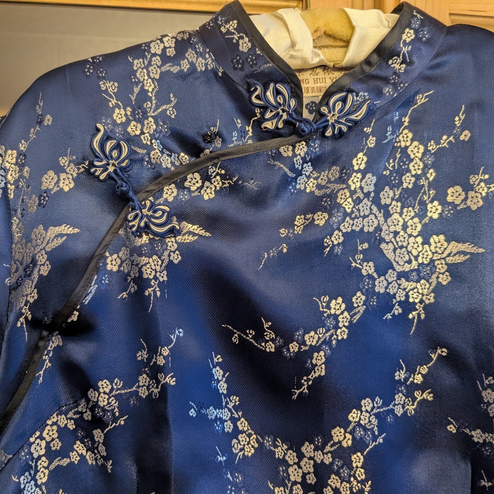 Elegant Blue Floral Women's Jacket